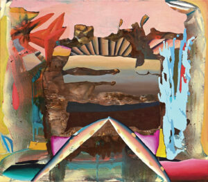 Christine Krämer (Landscapes) · Holiday · 2024 · 70 x 80 cm · oil and spray on canvas